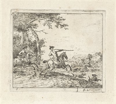 Deer Hunt with Two Riders by Jan Peeter Verdussen